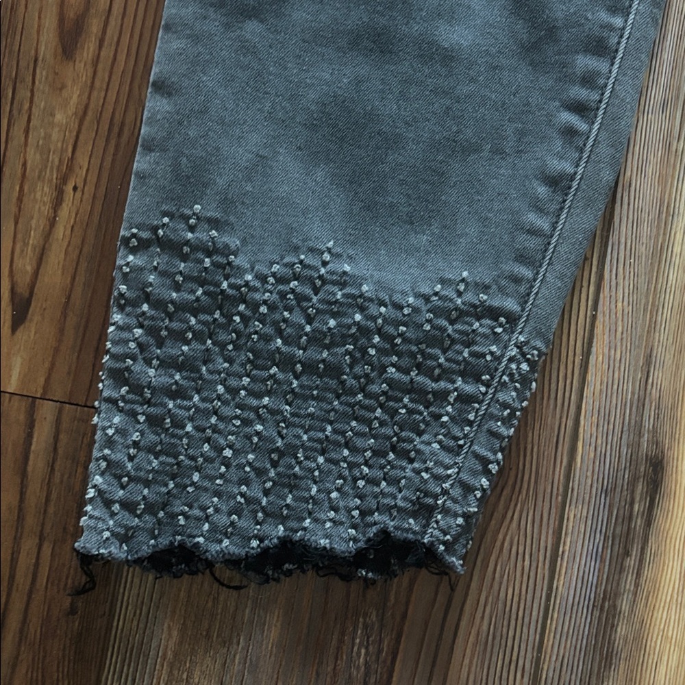 Sam Edelman ‘The Kitten’ Mid-Rise Skinny Ankle Jean - Black Frayed Sz 33 - Picture 8 of 9
